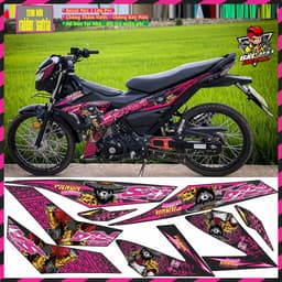 Tem Xe raider / Satria Đẹp Mẫu Panda Hót Phối Đủ Màu Decasl 3 Lớp 1