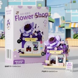 Hộp Đồ Chơi Lắp Ráp Mô Hình,Xếp Hình Nhà Hoa Lắp Ghép Khu Phố Mini Xếp Hình Thành Phố Cửa Hàng Quà Tặng Cho Bé 2