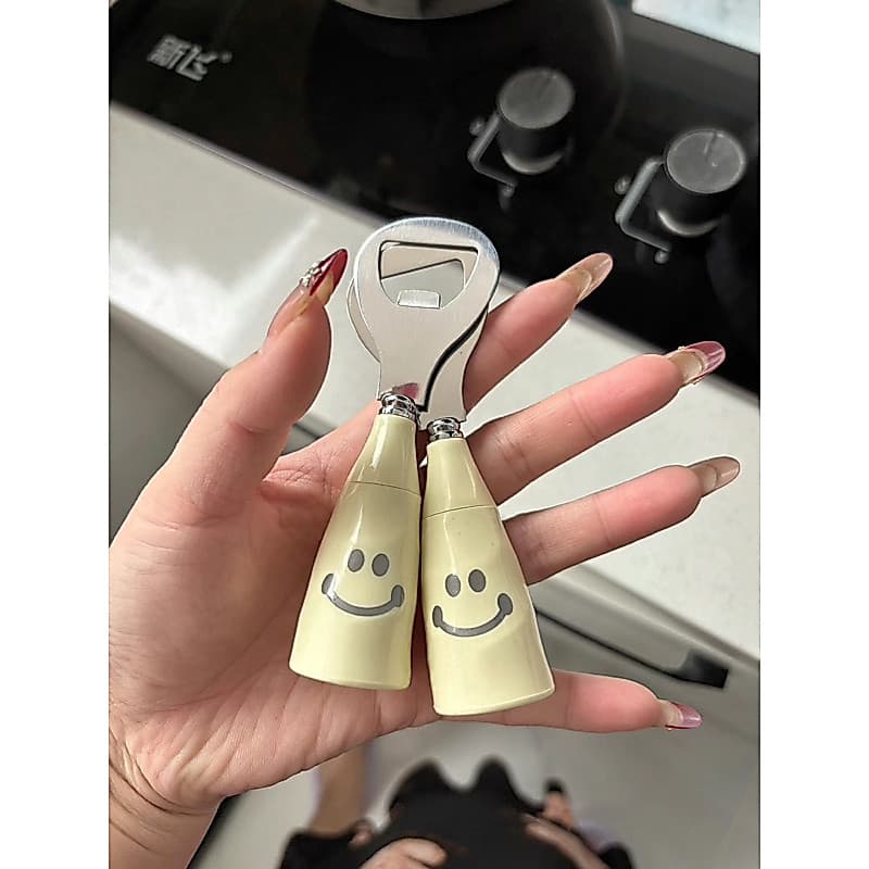 Dụng Cụ Khui Bia Rượu Hình Mặt Cười Ngộ Nghĩnh, Bật Nắp Bia Chai