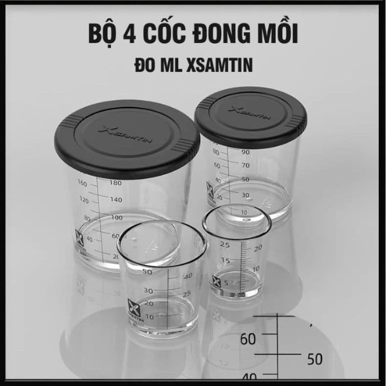 Bộ 4 Cốc Đong Mồi Đo ml Xsamtin