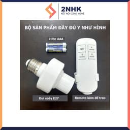 ĐUI ĐÈN ĐIỀU KHIỂN TỪ XA KHÔNG DÂY MÀU TRẮNG CÓ HẸN GIỜ TẮT - ĐUÔI ĐÈN ĐIỀU KHIỂN TỪ XA 2