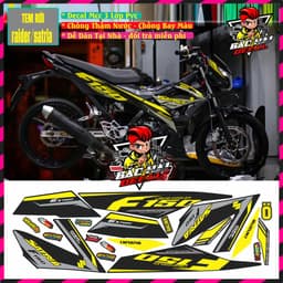 Tem Rời Xe Satria Tem Xe satria Đẹp hót Decal pvc 3 lớp 2