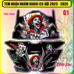 Tem dán nhựa nhám cho Vario 125 đời 2023-2026 joker . Mẫu mới hot trend cực chất 1