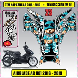 Tem Dán Nắp Xăng + Gác Chân Em Bé Xe AB Đời 2016 - 2019 Decal 3Lớp Mẫu Mới 4
