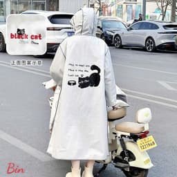 Áo mưa măng tô dáng dài thời trang (họa tiết chuột Capybara)-khosianhvy8386 2