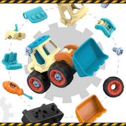 Đồ Chơi Xe Công Trình Tháo Lắp,Bộ 4 Xe Nhiều Màu Kèm Vít & Tua Vít,Phát Triển Khả Năng Thực Hành Của Trẻ 5