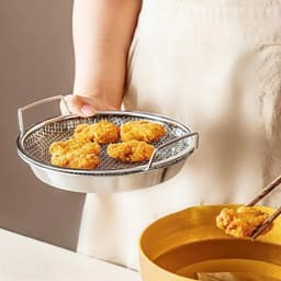 Bộ khay lưới inox kèm khay hứng dầu có tay cầm tiện dụng 19cm gdgs66 3