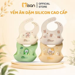 Yếm ăn dặm silicon cho bé MISAN có máng hứng thức ăn chống rơi vãi, yếm tập ăn dặm từ 6 tháng 1