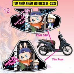 Tem Dán Nhựa Nhám Vision 2021 - 2026 nhiều mẫu decal 3lớp chống thấm nước 7