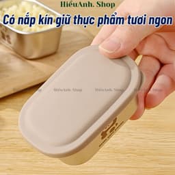 Hộp Chữ Đông Ăn Dặm Cho Bé, Hộp Inox 304 Có Nắp 110ML, Hộp Đựng Gia Vị, Nước Chấm Có Nắp Đậy Chống Tràn 9