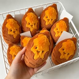 Móc khoá khoai lang nướng bằng bông đeo balo học sinh, phụ kiện xinh 7