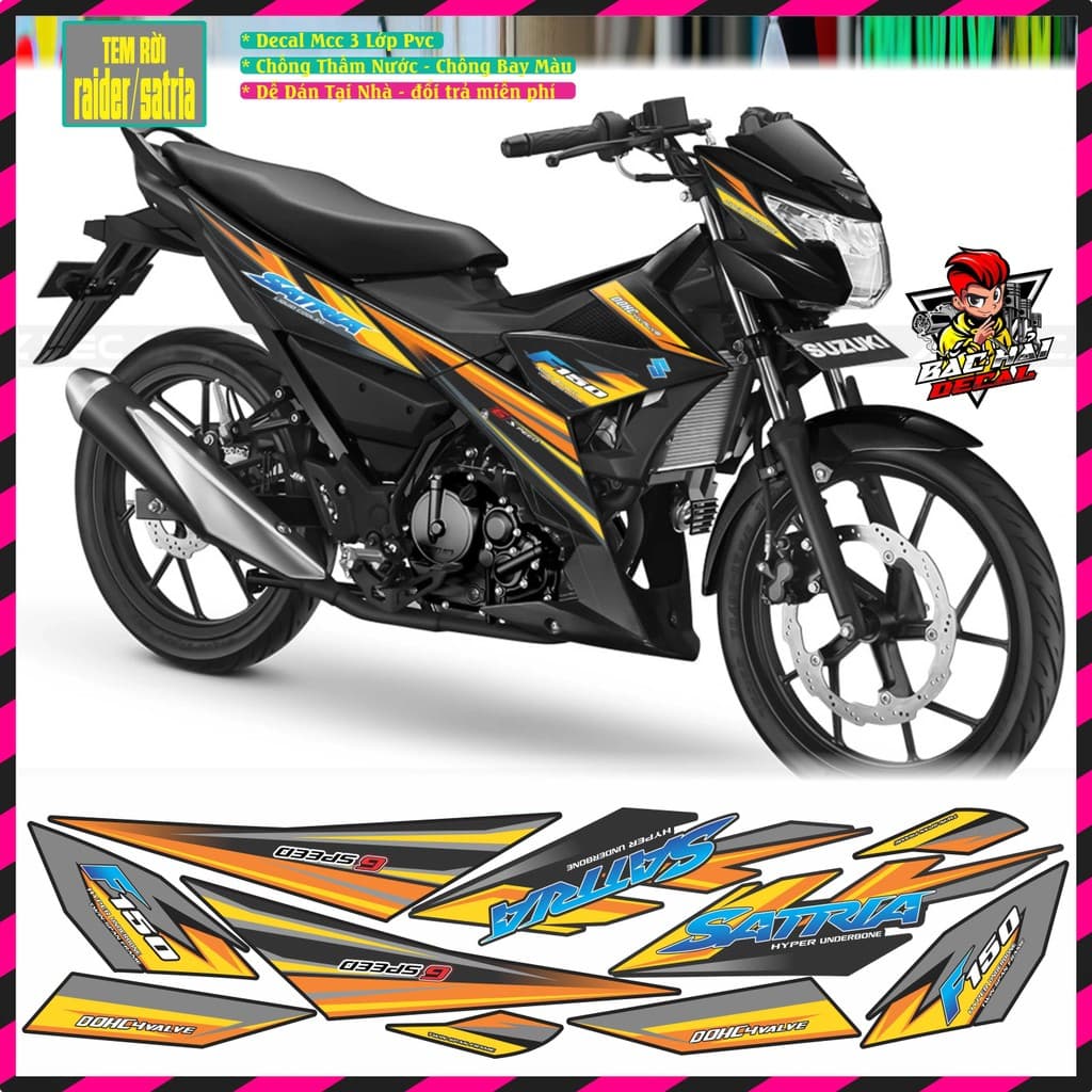 Tem Rời Dán Xe Satria Đẹp hót Mẫu Mới Ra lò Cực Chất
