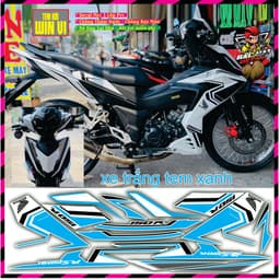 Tem Xe Win V1 Trắng Đen chế Đẹp decal pvc 3 lớp winner 3