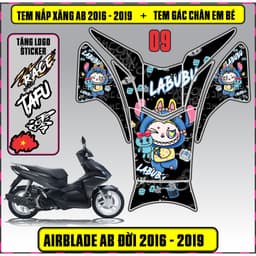 Tem Dán Nắp Xăng + Gác Chân Em Bé Xe AB Đời 2016 - 2019 Decal 3Lớp Mẫu Mới 7