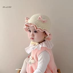 MceHKF Mũ Len Cho Bé Dễ Thương Mũ Bảo Vệ Tai Trẻ Em Mùa Đông Dày Ấm Áp Dệt Kim Cho Bé Mới 4
