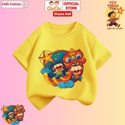 Áo Thun Trung Thu Hình Múa Lân Dễ Thương Cho Bé Trai Bé Gái CIUCIU KID Vải Cotton Thấm Hút Mồ Hôi 6