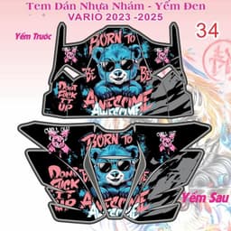 Tem dán nhựa nhám Tem dán yếm đen nhám Vario 125 2023-2025 mẫu mới 7