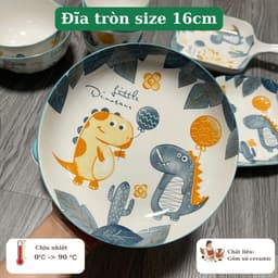 Bộ Bát Đĩa Gốm Sứ Họa Tiết Khủng Long - Quà Tặng Ý Nghĩa cho Bé Yêu Và Gia Đình 8