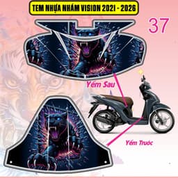 Tem Dán Nhựa Nhám Vision 2021 - 2026 nhiều mẫu decal 3lớp chống thấm nước 7