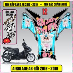 Tem Dán Nắp Xăng + Gác Chân Em Bé Xe AB Đời 2016 - 2019 Decal 3Lớp Mẫu Mới 5