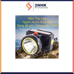 Đèn pin đội đầu thợ lặn-Đèn chịu nước T316, Cam kết sáng 48H, 150W, kèm Dây đeo và Sạc, Sáng xa 300M 2