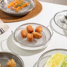 Bộ khay lưới inox kèm khay hứng dầu có tay cầm tiện dụng 19cm gdgs66 2