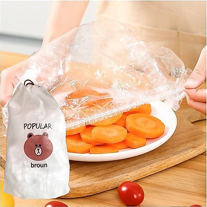 Set 100 Màng Bọc Thực Phẩm Bo Chun Túi Gấu