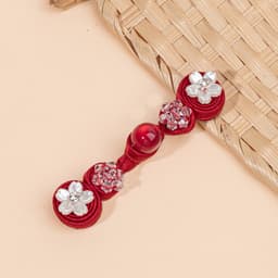 NÚT ÁO SƯỜN XÁM MAI KHÓA TRE SONG XOẮN - Cúc Cài Áo Cách Tân Phong Cách Trung Quốc Đính Hạt Ngọc Handmade 7