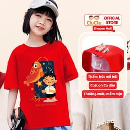 Áo Phông Cộc Tay Hình Bé Rước Đèn Trung Thu Dễ Thương Cho Bé CIUCIU KID Vải Cotton Mềm Thoáng Mát 5