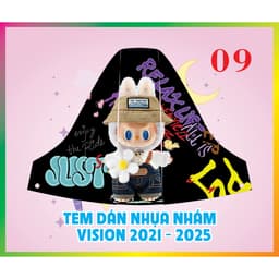decal dán nhựa nhám vision 2021 - 2025 nhãn dán gấu dâu ngộ nghĩnh nhiều mẫu 6