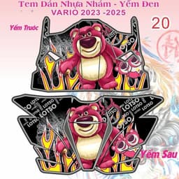tem vario tem dán yếm đen nhựa nhám vario 125 2023 - 2025 mẫu labubu 1