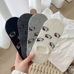 Set 5 Đôi Tất/ Vớ Hài Nữ Cotton Hoạ Tiết Hello kitty Siêu Dễ Thương Lot Th10 2