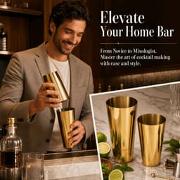 Bộ bình lắc Cocktail 2 mảnh KECTTIO, Bộ bình lắc thanh inox 304 thiết kế đơn giản, thanh công cụ trộn pha chế thực tế 8