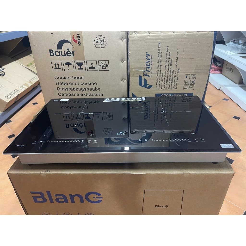 Bếp từ đôi Bauer BE 988IPLUS, Bếp từ đôi Inverter, vát cạnh bo viền, Bauer BE 988i Plus, Bh 3 năm