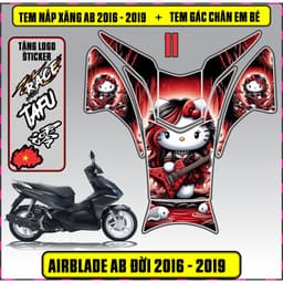 Tem Dán Nắp Xăng + Gác Chân Em Bé Xe AB Đời 2016 - 2019 Decal 3Lớp Nhiều Mẫu 5