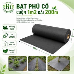 Bạt phủ cỏ cuộn 1m2 dài 200m - vải địa kỹ thuật (siêu thấm nước,độ bền 3-4 năm) 1