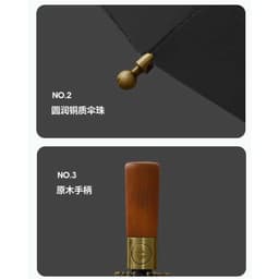Ô Dù Bấm Tự Động 20 Nan Kép Gấp Gọn Cao Cấp, Tay Cầm Bằng Gỗ Chống Bão, Chống Tia UV 3