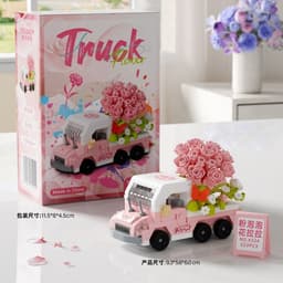 Hộp Mô Hình Lắp Ráp Xe Bán Tải Chở Hoa - Đồ Chơi Xếp Hình Decor Bàn Học Quà Tặng Siêu Xinh 7