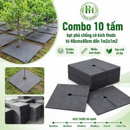 Combo 10 tấm bạt phủ cỏ kích thước từ 40cmx40cm đến 1m2 chống cỏ dại cho cây cảnh và cây trồng 1