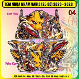 Tem dán nhựa nhám cho Vario 125 đời 2023-2026 Mẫu Pikachu . Mẫu mới hot trend cực chất 4