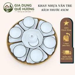 [ GiaDungQueHuong ]  KHAY NHỰA VÂN TRE size 45cm  – NÉT CHẤM PHÁ THANH LỊCH CHO BỘ MẶT TRỜI 6