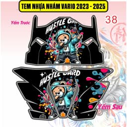 tem vario tem dán yếm đen nhựa nhám vario 125 2023 - 2025 mẫu mới 3