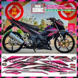 Tem Rời Sonic  Tem Xe sonic Đẹp Mẫu lửa Hót Phối Dủ Màu Decal PVC 3 lớp 1