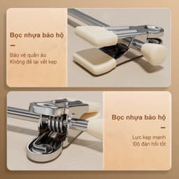 𝐅𝐔𝐑𝐍𝐈𝐒𝐇 𝐅𝐈𝐄𝐒𝐓𝐀 Móc Áo Có thể chỉnh Lực kẹp mạnh Không Treo Áo để lại hằn Chống ăn mòn chống gỉ Đồ móc phơi đồ dày dặn 7