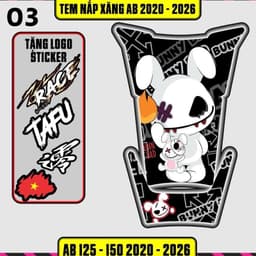 Tem Dán Nắp Xăng Ab 2020 - 2025 (Lưu ý :AB 2026 DÁN KHÔNG VỪA) Tem AB 125 150 Yếm Nhiều Mẫu Decal Cao Cấp 3