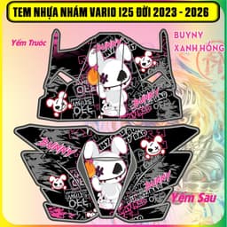 Tem Dán Nhựa Nhám Vario 125 2023-2025  Mẫu Bunny Cực Chất Đủ Màu Sắc Decal 3 Lớp 2
