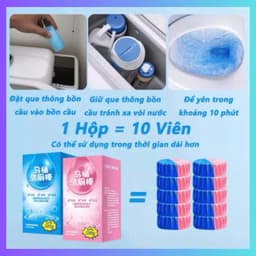 [KH]M1 Set 4 Hộp Thả Bồn Cầu, Viên Tẩy Bồn Cầu Khử Mùi Hôi Diệt Vi Khuẩn 1tuần An Toàn Không Độc Hại 5