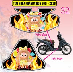 Tem Dán Nhựa Nhám Vision 2021 - 2026 nhiều mẫu decal 3lớp chống thấm nước 4