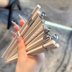 Set 10 Đôi Đũa Ăn Cơm Cao Cấp Không Han Mốc, Có Mạ bạċ Đẹp Xuất Sắc - Set Đũa Trắng Sang Trọng 3