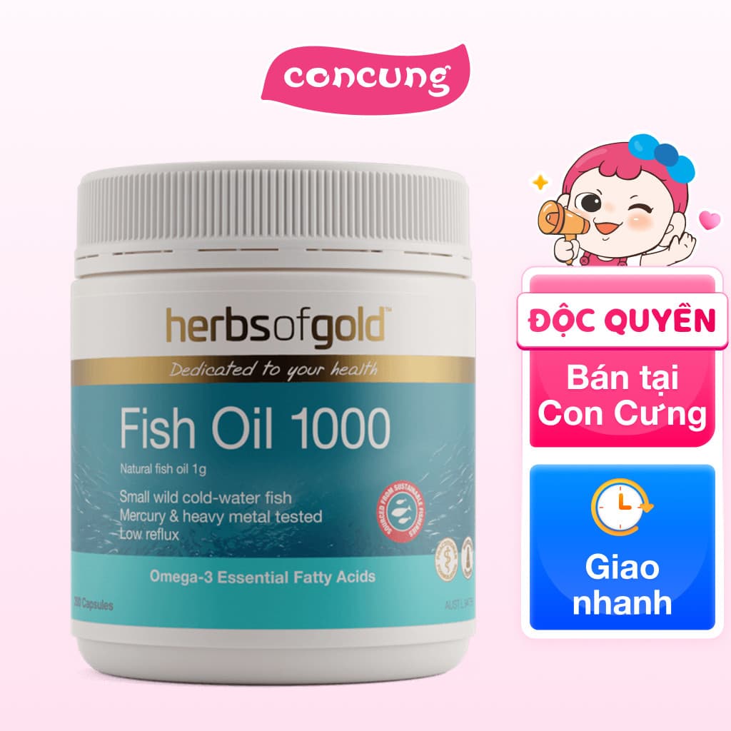 Thực phẩm bảo vệ sức khoẻ Herbs of Gold Fish Oil 1000 - concung